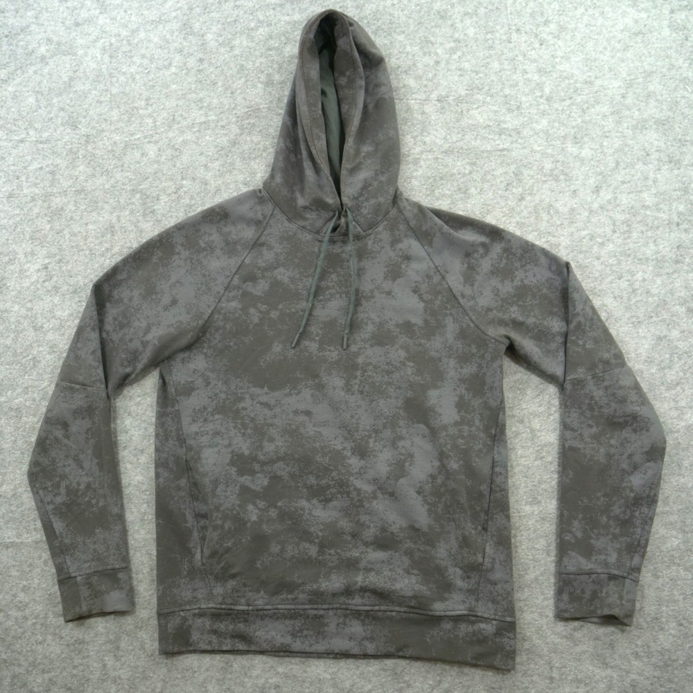 Lululemon Sweatshirt Hoodie Mens Small Gray Camo Jersey Hooded Pullover